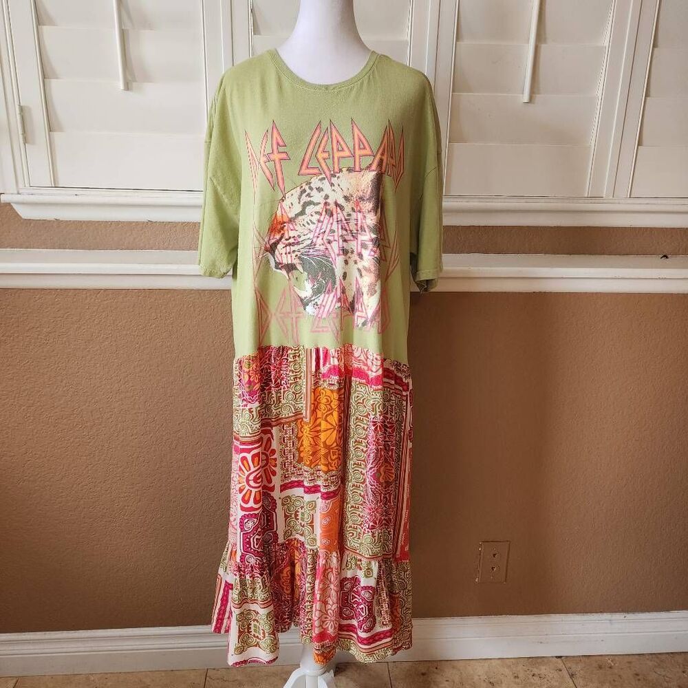 Def Leopard Upcycled Dress Size XL